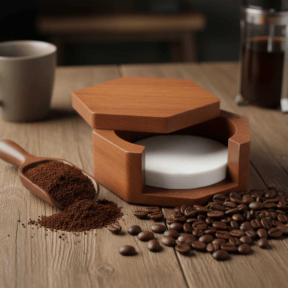 Solid Wood Hexagonal Coffee Fi - đánh giá và giá Coffee Equipment Organizer
