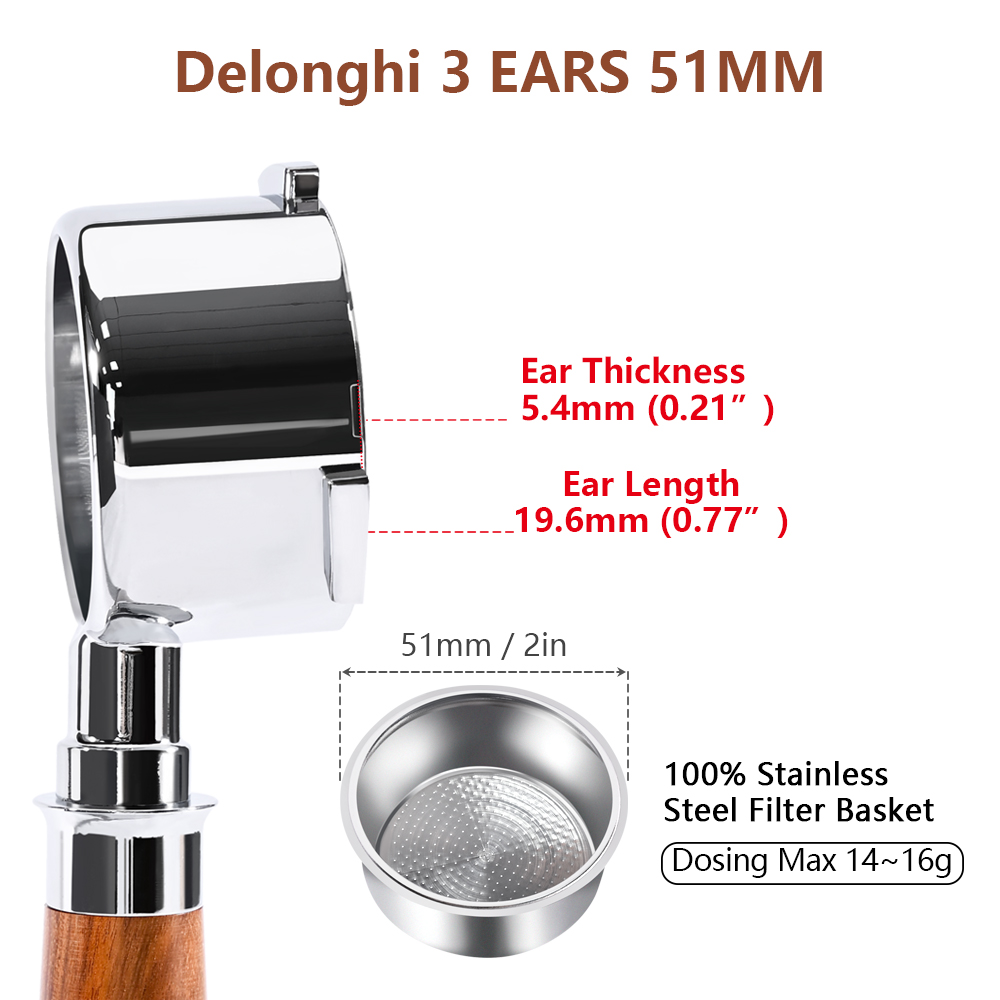 51mm Coffee Bottomless Portafi - đánh giá và giá Delonghi Espresso Magnifica