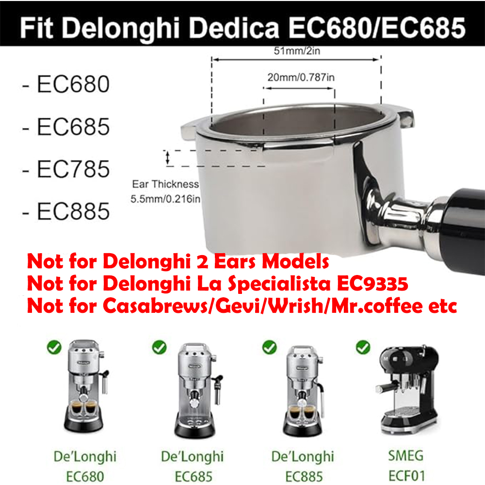 Double Spout 51mm Coffee Porta - đánh giá và giá Delonghi Espresso Magnifica